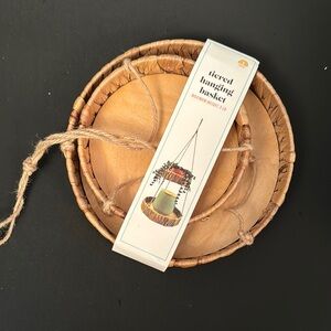 Handwoven Seagrass Hanging Basket Set - Natural Brown